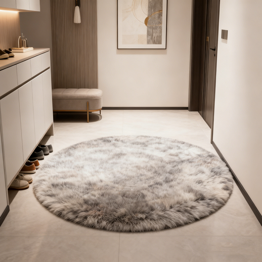 Neutral Toned Round Area Rug