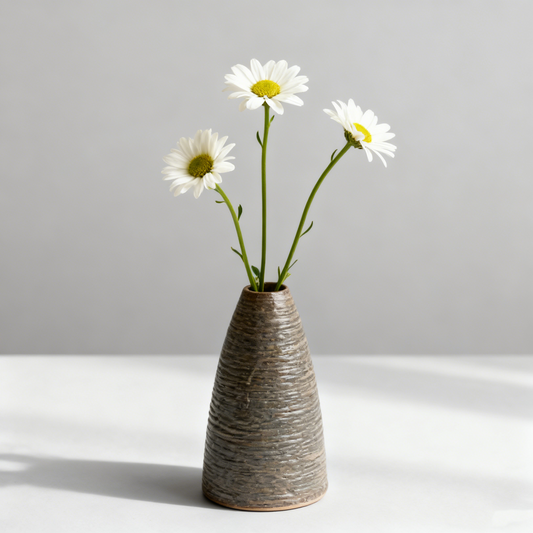 Textured Tapered Ceramic Decor Pot