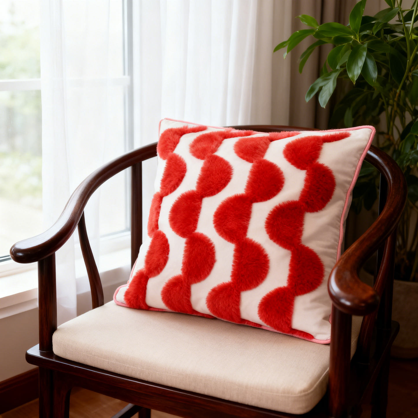 Minimalist Circular Textured Patterned Cushion
