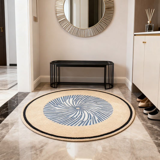 Neutral Circular Area Rug