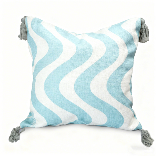 Tasseled Corner Geometric Cushion