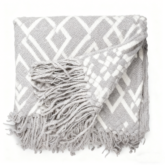 Handwoven Diamond Design Throw Blanket