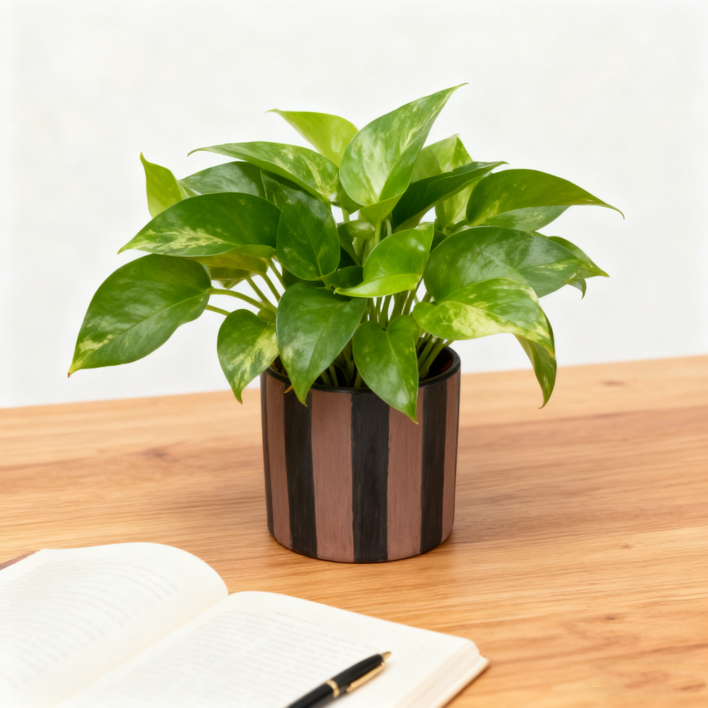 Artistic Striped Ceramic Decor Pot