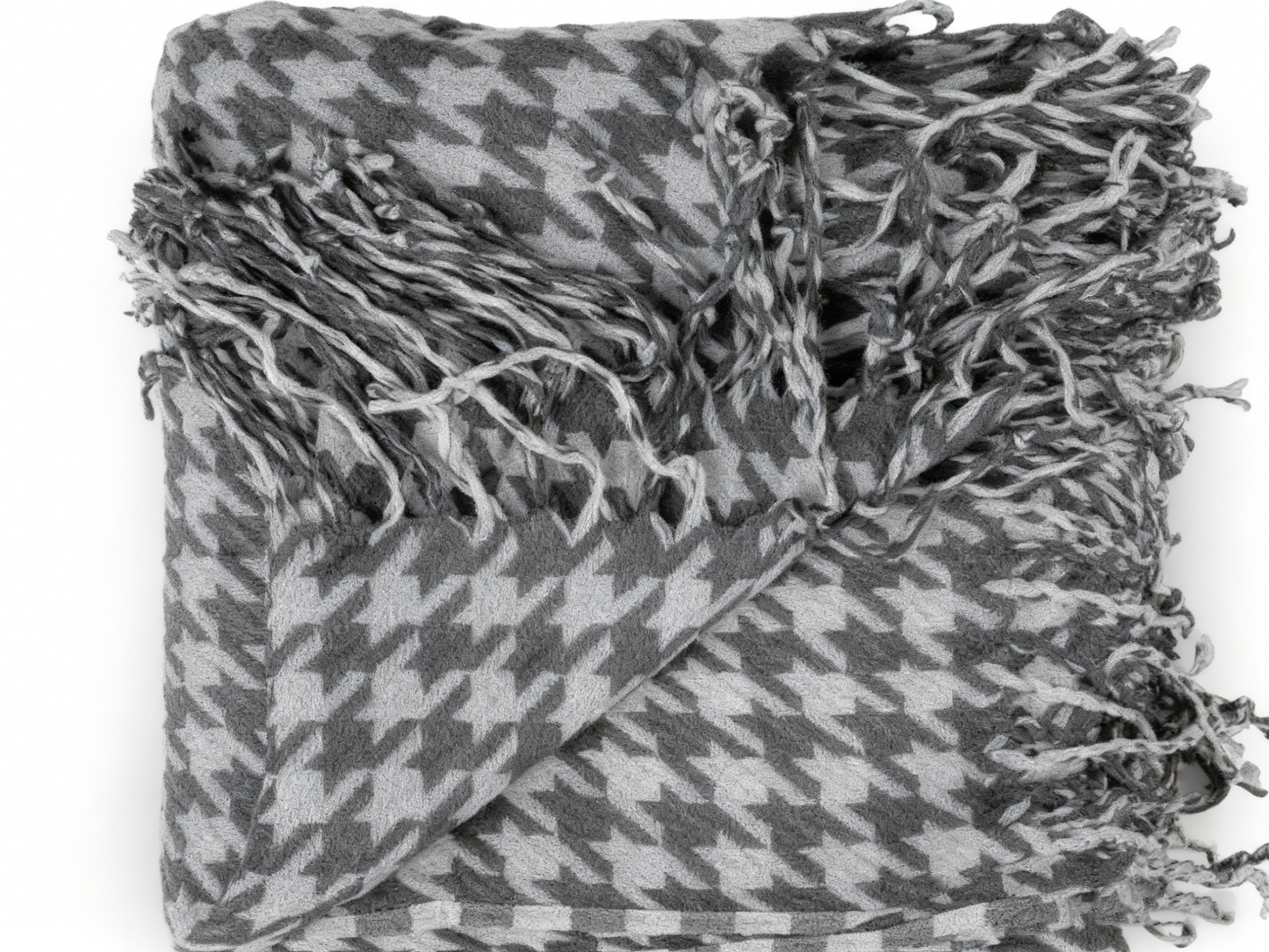 Vintage Checkerboard Inspired Fringed Throw Blanket