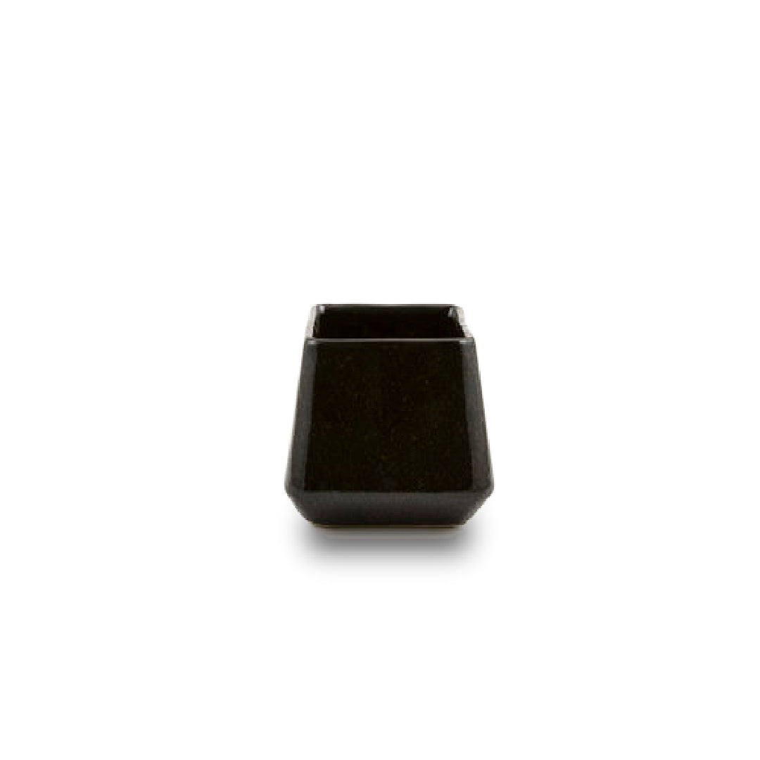 Matte Black Geometric Ceramic Decor Vase