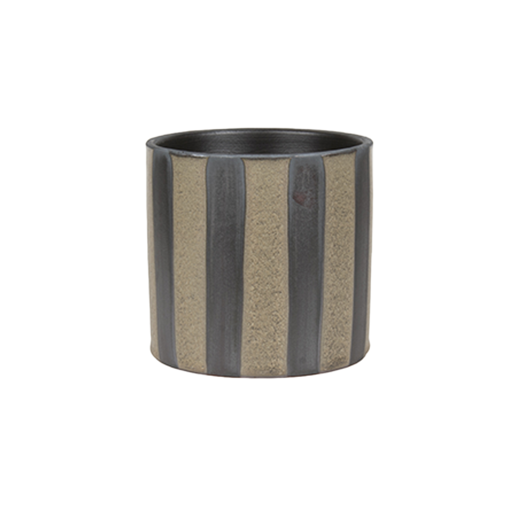 Artistic Striped Ceramic Decor Pot